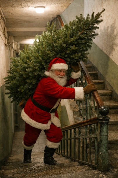 Подъем ёлки на этаж (Высота ёлки: до 2.5м. Цена руб. за этаж)