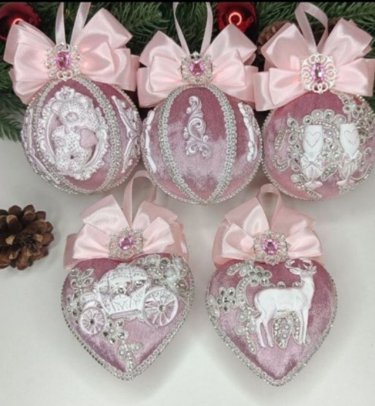 Ёлочные игрушки ручной работы. Набор №1