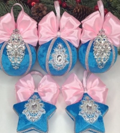 Ёлочные игрушки ручной работы. Набор №2