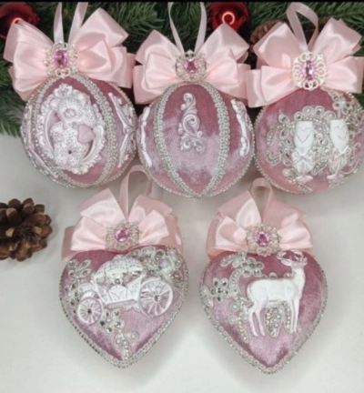 Ёлочные игрушки ручной работы. Набор №1