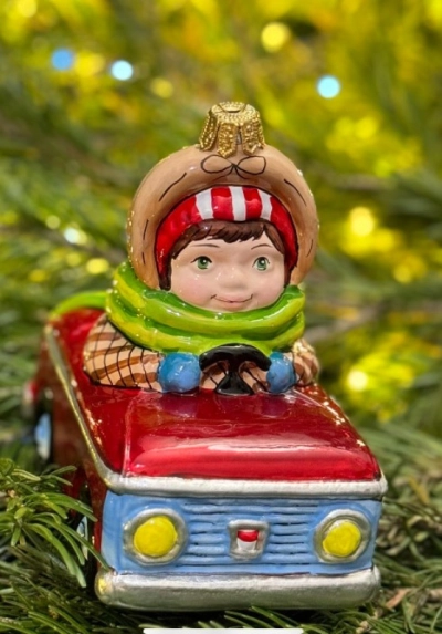 Ёлочные игрушки ручной работы - Машинка